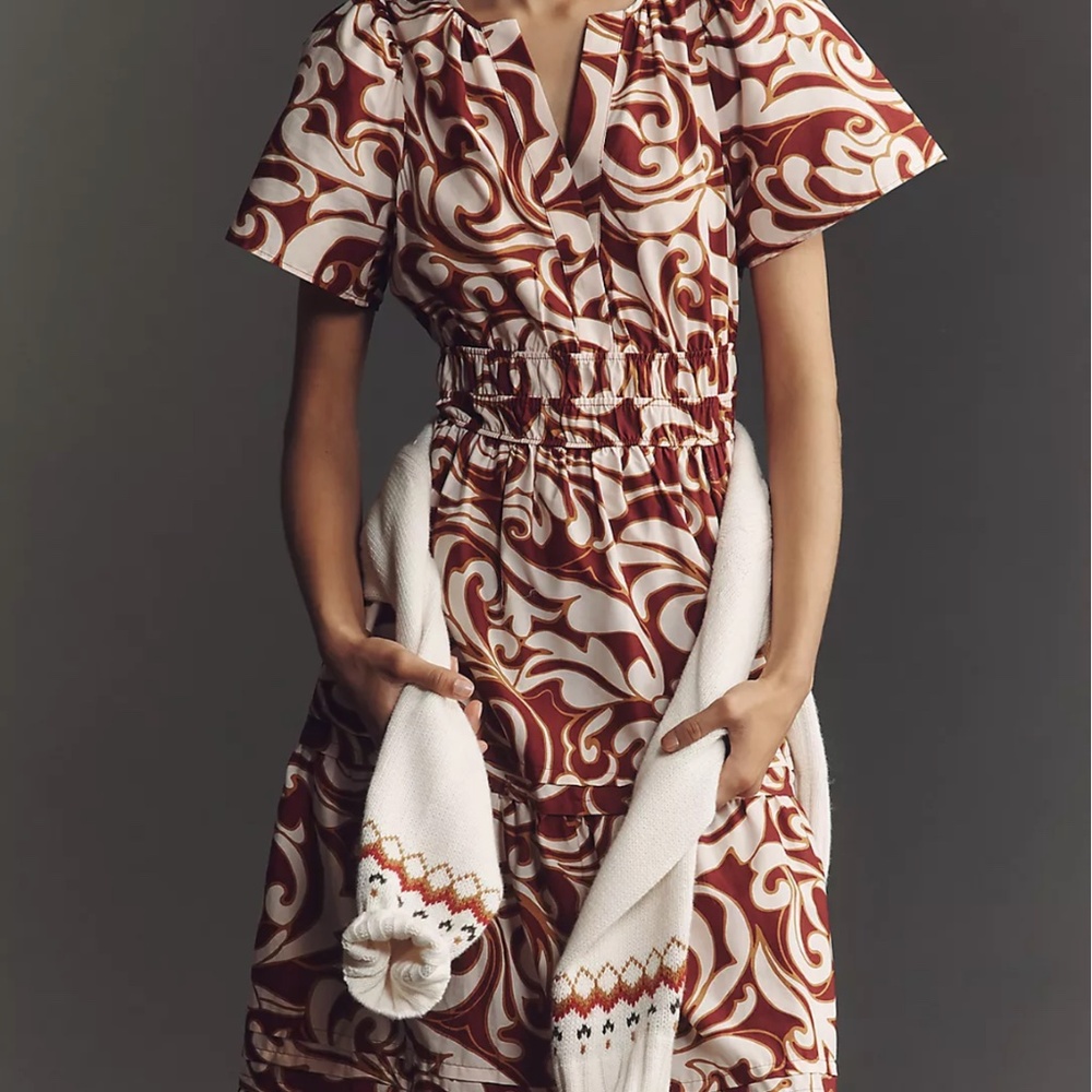 NWT Anthropologie Somerset Maxi Dress in Burgundy Floral Size Small